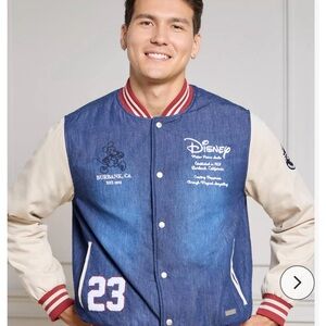 Disney Denim and Cream Varsity Jacket